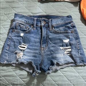 Aeropostale Blue Distressed Jean Shorts